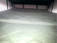 New bed with mattress fitted in van by Céide Campervan Conversions, Donegal, Ireland