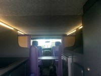 Overview of campervan showing oven, heater and cupboards fitted by Céide Campervan Conversions, Donegal, Ireland